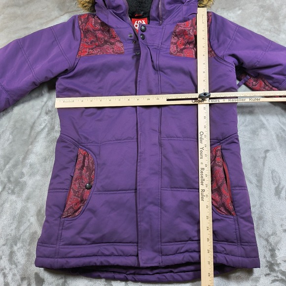 686 Snowboard Jacket Women Medium infiDRY Breathable Waterproof Paisley Fur - Picture 16 of 16